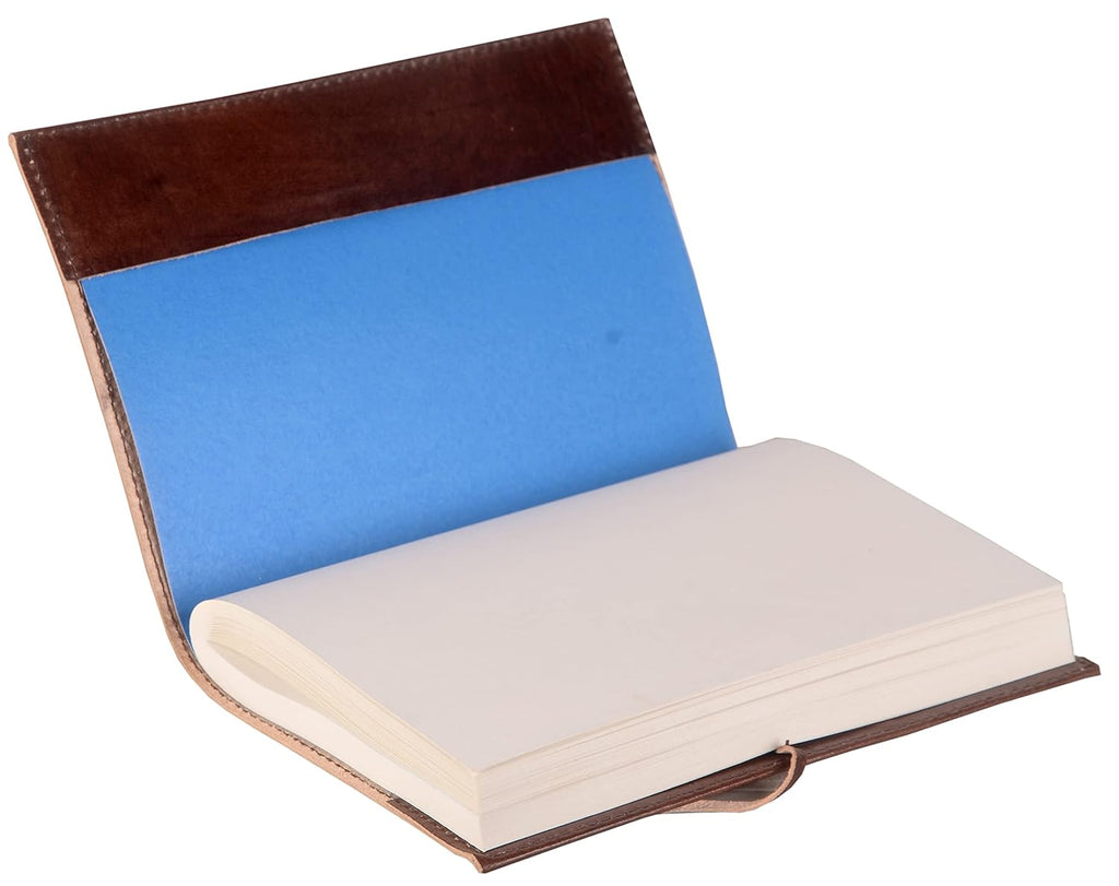 CraftShades - Refillable Leather Diary - Feather with Birds, Leaf of Tree Embossed with Quote 125 GSM Plain 200 Papers Notepad for Men and Women - Size 6 x 8.5 Inch (Tree Embossed)