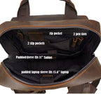 Multi-Pocket Leather Backpack