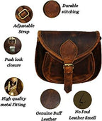 CraftShades - 7*9 inch buffalo Leather Sling Bag For Girls and Boys | 100% Genuine Leather