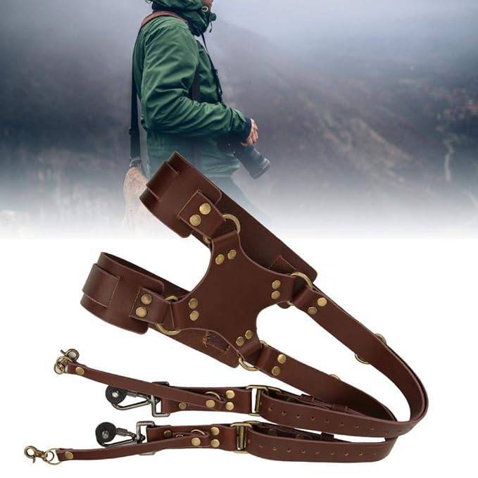 Premium Double Shoulder Leather Camera Strap