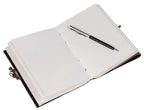 CraftShades- Handmade Leather Diary Embossed with star, journey &amp; double wolf Diary with Antique Lock for Artist Sketchbook, Scrapbook, Drawing, Writing etc .Size 5 * 7 inch (WOLF WITH STONE)