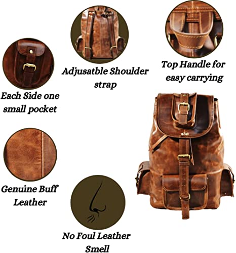 Craftshades Men's Buffalo Genuine Leather Backpacks  Bag Dopp Kit Shaving Bags And Grooming For Travel