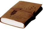CraftShades - Leather Diary Embossed With Leaf of Tree &amp; a Quote Antique Handmade Leather Bound Diary cum Notepad for Men and Women Plain Paper of 5×7 Inch Size 240 Pages Perfect for Travel Diary