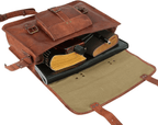 Craftshades – 13 Inch Classic Handcrafted Goat Leather Laptop Bag | 100% Genuine Leather
