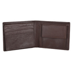 Mens Wallet Buff Dark Brown