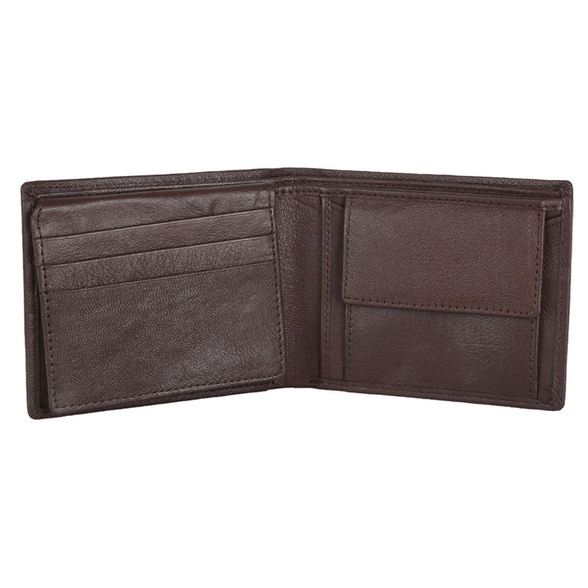 Mens Wallet Buff Dark Brown
