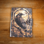 Mystic Raven Art Leather Diary with Antique Lock