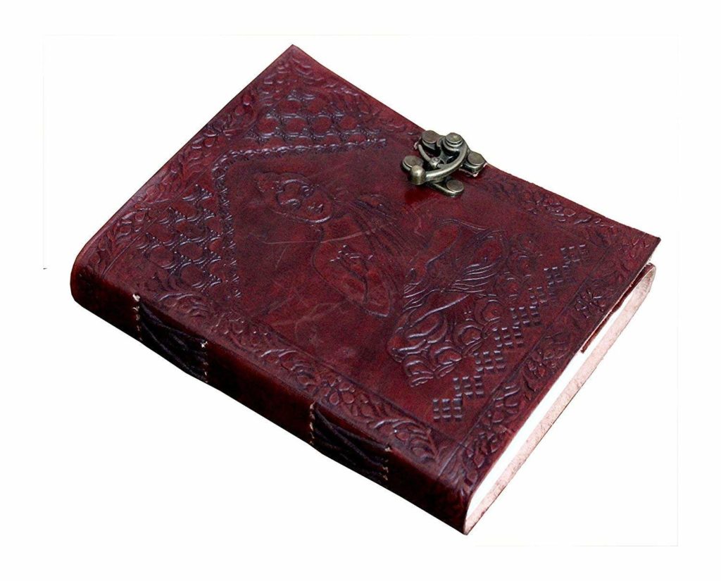 Craftshades – Metal Lock Brown Engraved Gautam Buddha  Design 7″5 Handcrafted Leather Journal/Diary 100 page | 200% Genuine Leather