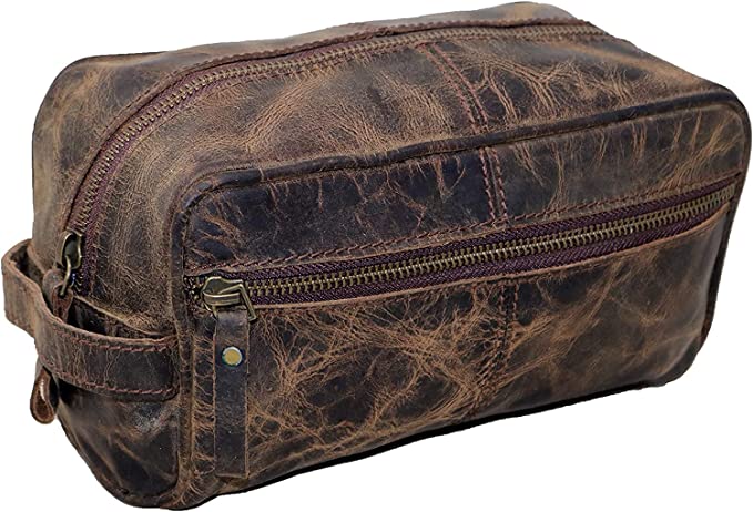 Craftshades Leather Toiletry Bag For Men Women