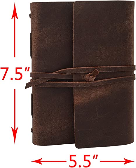 Craftshades Leather Journal Writing Notebook - Genuine Leather Bound Daily Notepad for Men &amp; Women (Copy)