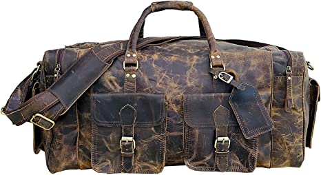 Craftshades Large 28 inch duffel bags for men leather travel bag