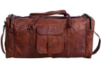 Craftshades - 28 Inch Handcrafted Curved Duffle Goat Leather Bag | 100 Genuine Leather