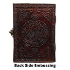 CraftShades - Leather Diary for Men &amp; Women with Semi Precious Stone &amp; Antique Buckle Lock, 240 Unlined 125 GSM Thick Papers Best for Artist Scrapbook, Drawing, Writing Size 5×7 inch (Brown)
