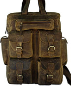 Craftshades Vintage Handmade Leather Messenger Bag for Laptop Briefcase Best Computer Satchel School Distressed Bag 18 inches (Brown)