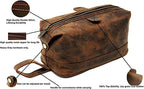 Men's Buffalo Genuine Leather Toiletry Bag Dopp Kit Shaving Bags
