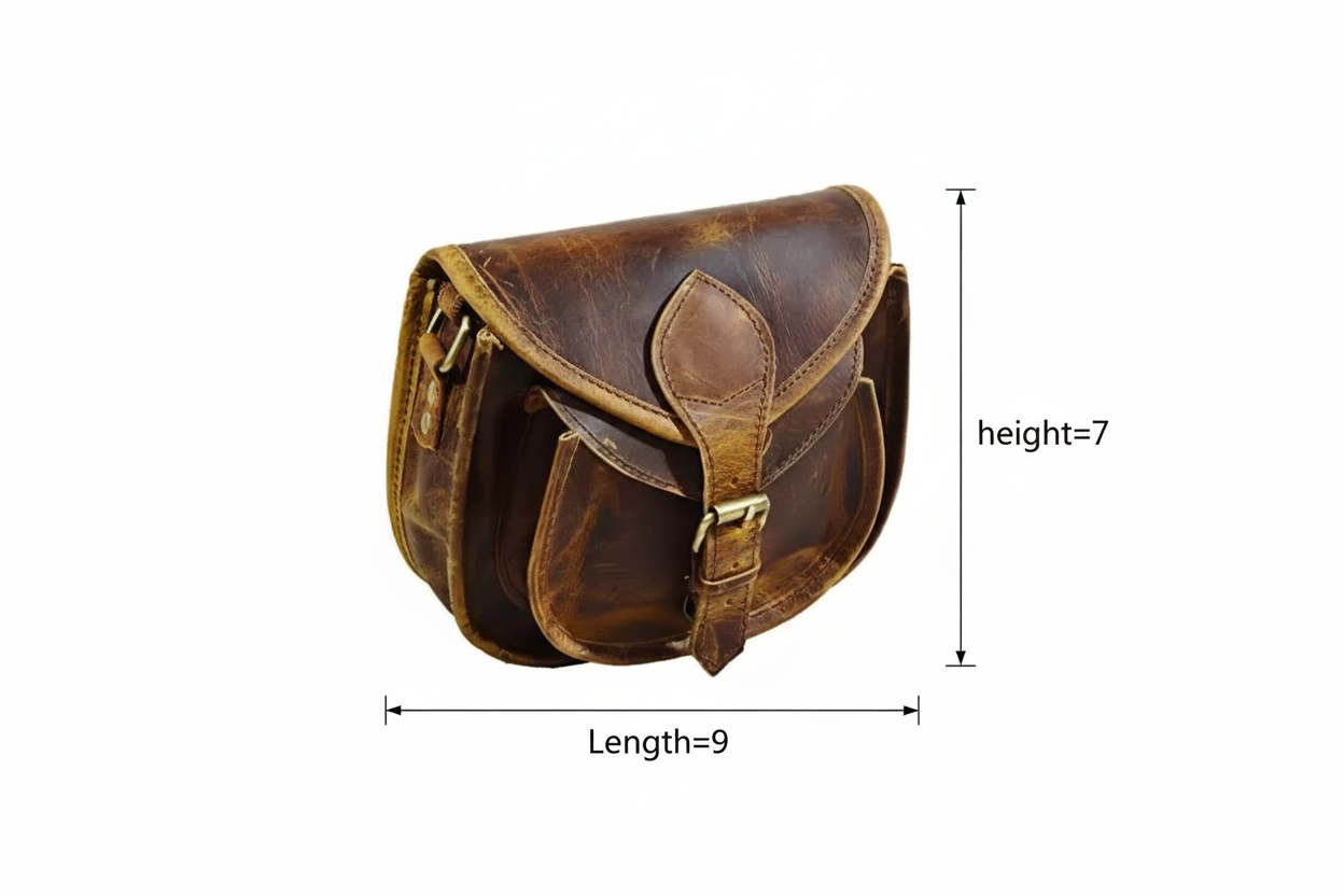 CraftShades – 7*9 inch buffalo Leather Sling Bag For Girls and Boys