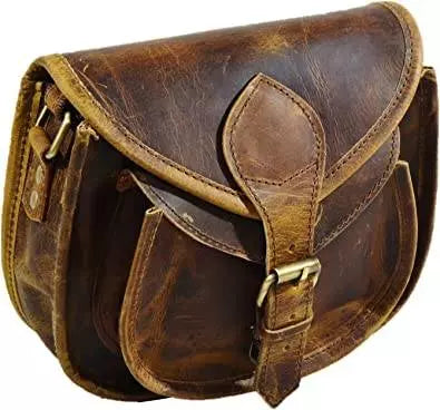 CraftShades – 7*9 inch buffalo Leather Sling Bag For Girls and Boys