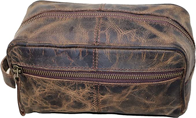 Craftshades Leather Toiletry Bag For Men Women