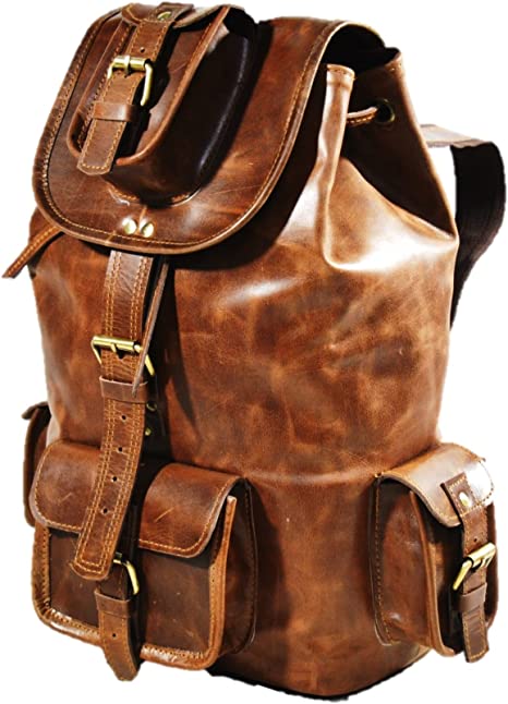 Craftshades Men's Buffalo Genuine Leather Backpacks  Bag Dopp Kit Shaving Bags And Grooming For Travel