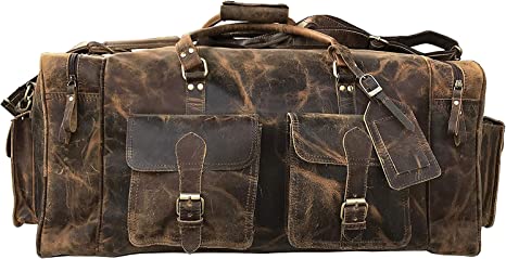 Craftshades Large 28 inch duffel bags for men leather travel bag