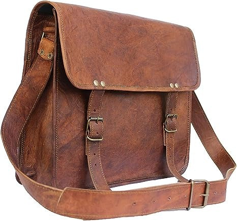 Craftshades Single Pocket Vintage Goat Leather Laptop Bag