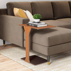 Garett Brown-Grey Leather Side &amp; End Table