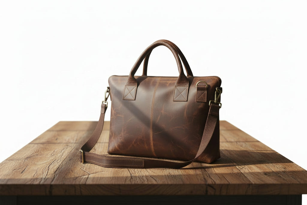 Craftshades – 12*16″ Classic Handcrafted Buffalo Leather Laptop Bag | 100% Genuine Leather