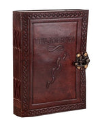 CraftShades-Handmade Leather Diary Embossed with star, journey &amp; double wolf Diary with Antique Lock for Artist Sketchbook, Scrapbook, Drawing, Writing etc .Size 5 * 7 inch (THE JOURNEY)