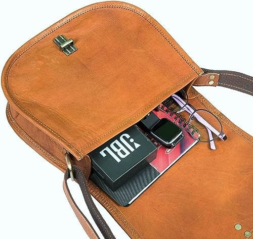 Craftshades – 5"7 Single Strip Handcrafted Messenger Leather Bag | 100% Genuine Leather