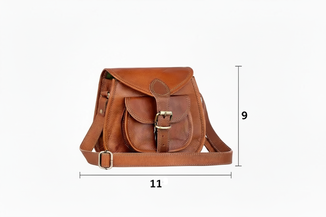 Craftshades - 9x11 Genuine Goat Leather Unisex Sling Bag