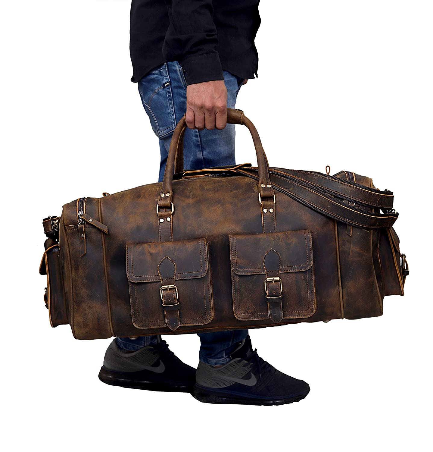 Craftshades Large 28 inch duffel bags for men leather travel bag