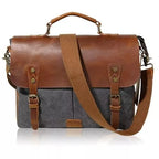 Craftshades 11x15 Canvas & Genuine Goat Leather Laptop Bag