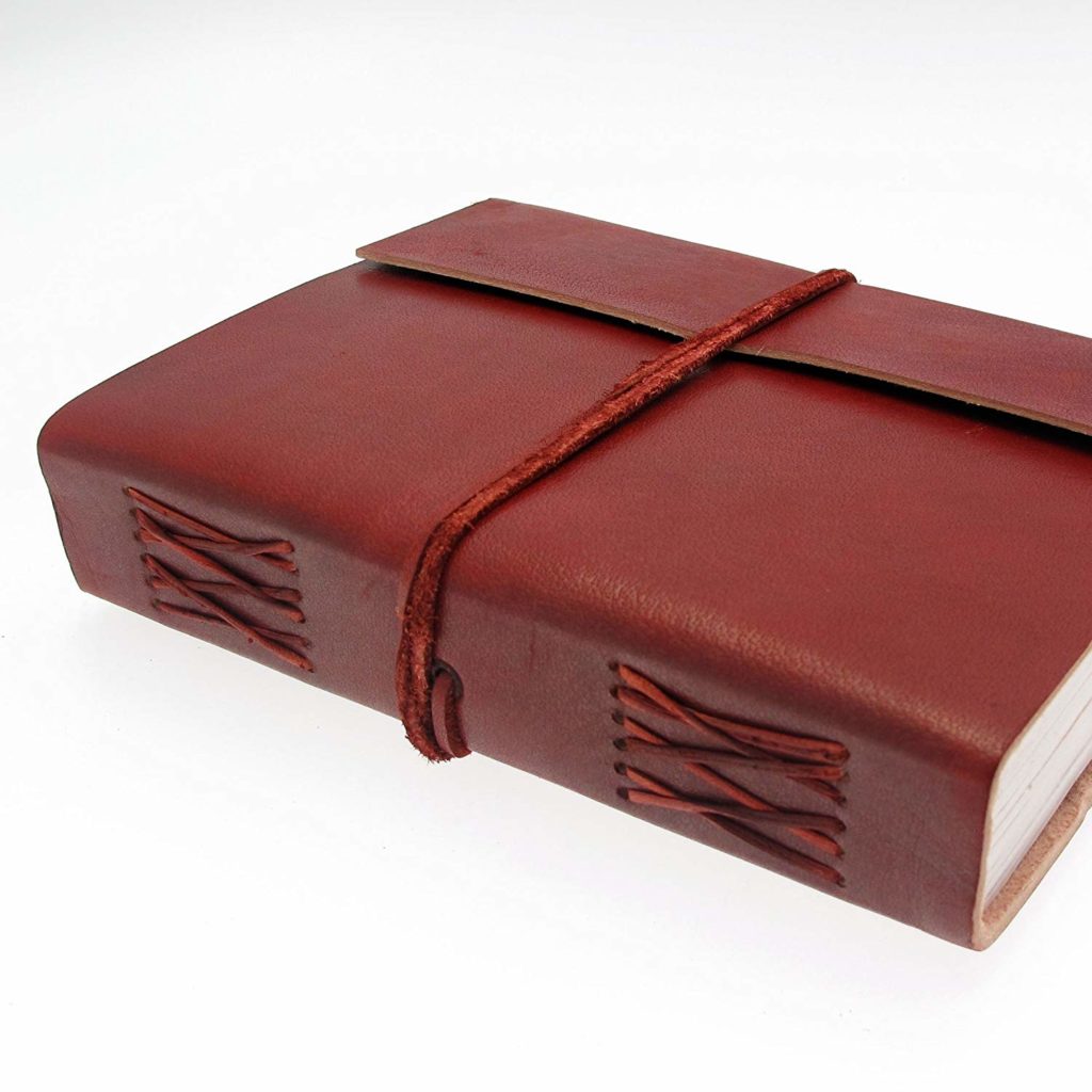 Craftshades – Plain Brown Strip Embossed Design 7″5 Handcrafted Leather Journal/Diary 200 page | 100% Genuine Leather