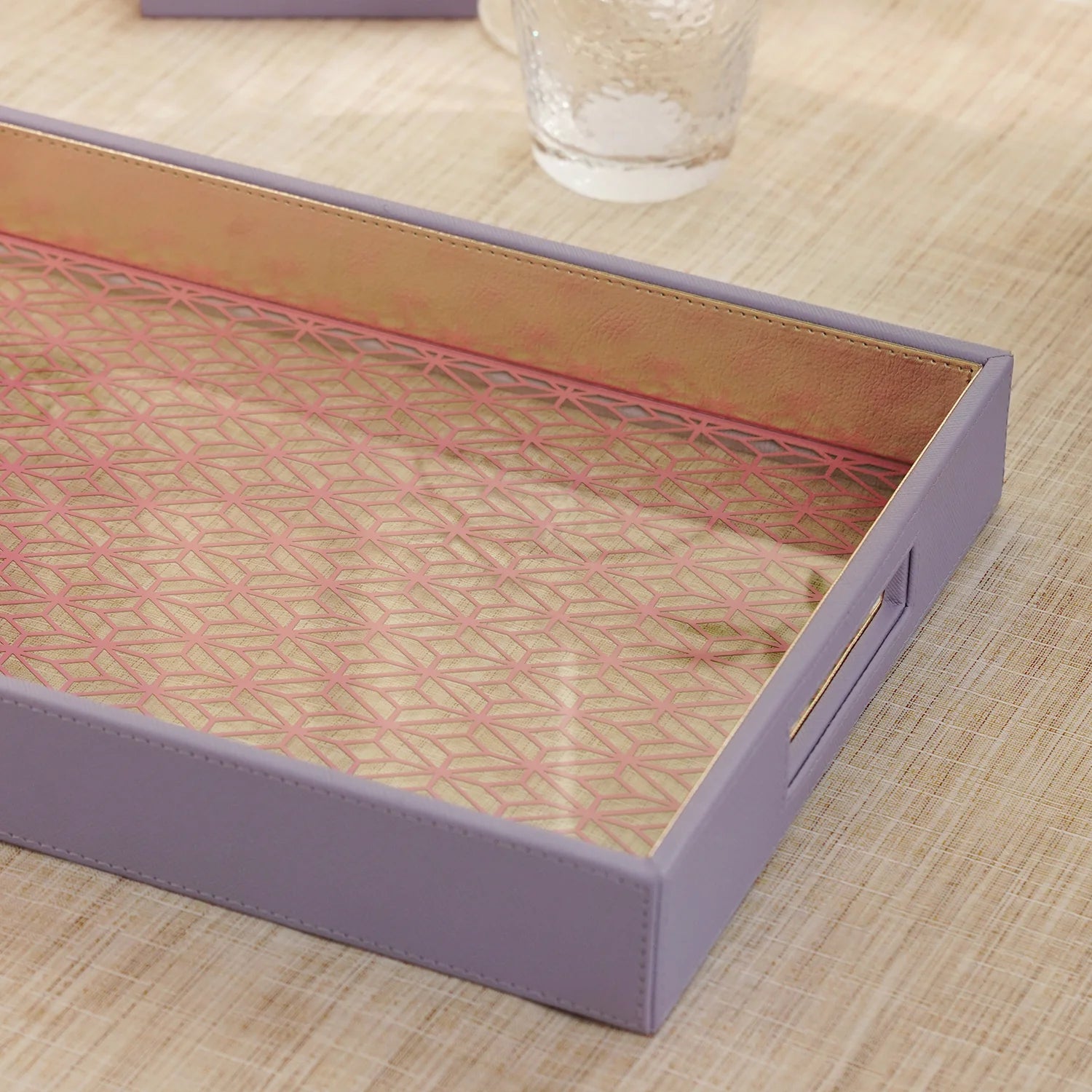 Purple &amp; Pink Dual-Toned Faux Leather Tray