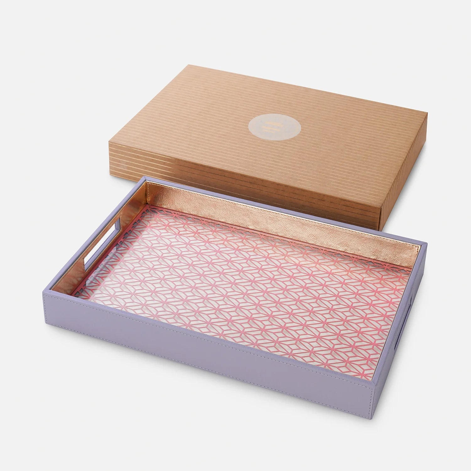 Purple &amp; Pink Dual-Toned Faux Leather Tray