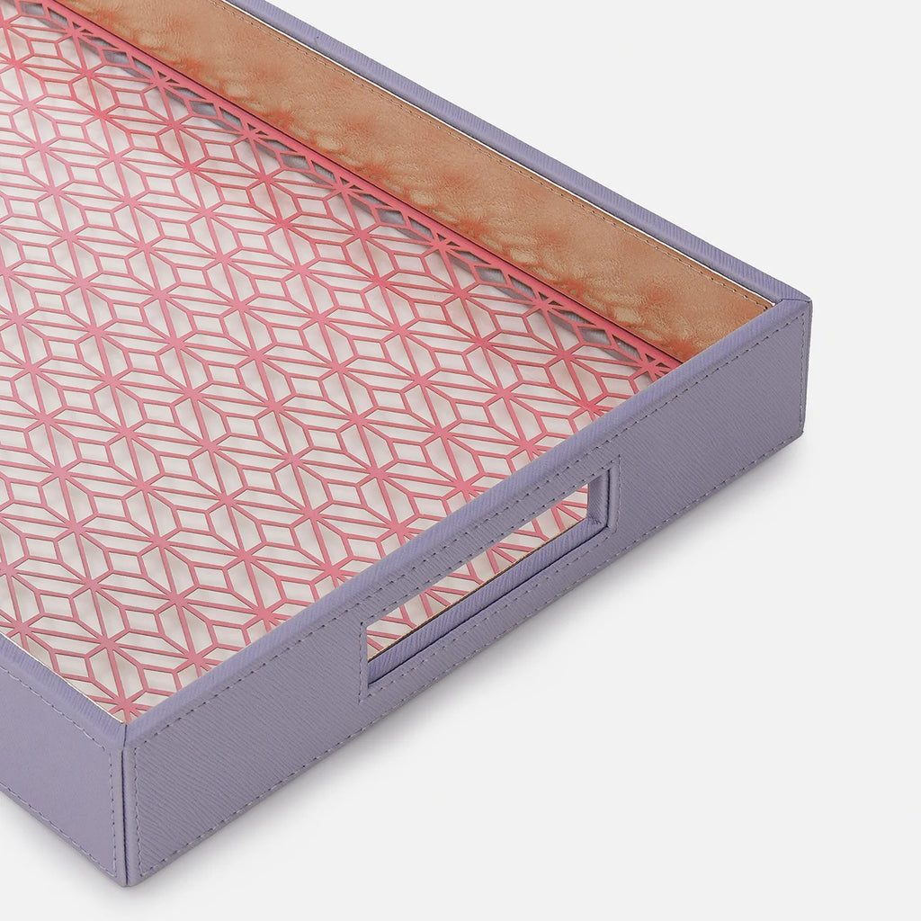Purple &amp; Pink Dual-Toned Faux Leather Tray