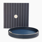 Green Faux Leather Round Serving Tray – Large