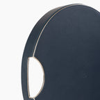 Green Faux Leather Round Serving Tray – Large