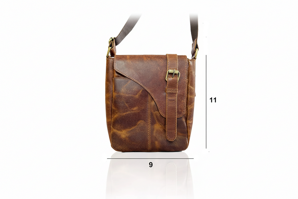 Craftshades Genuine Buffalo Leather Crossbody (Light Brown)