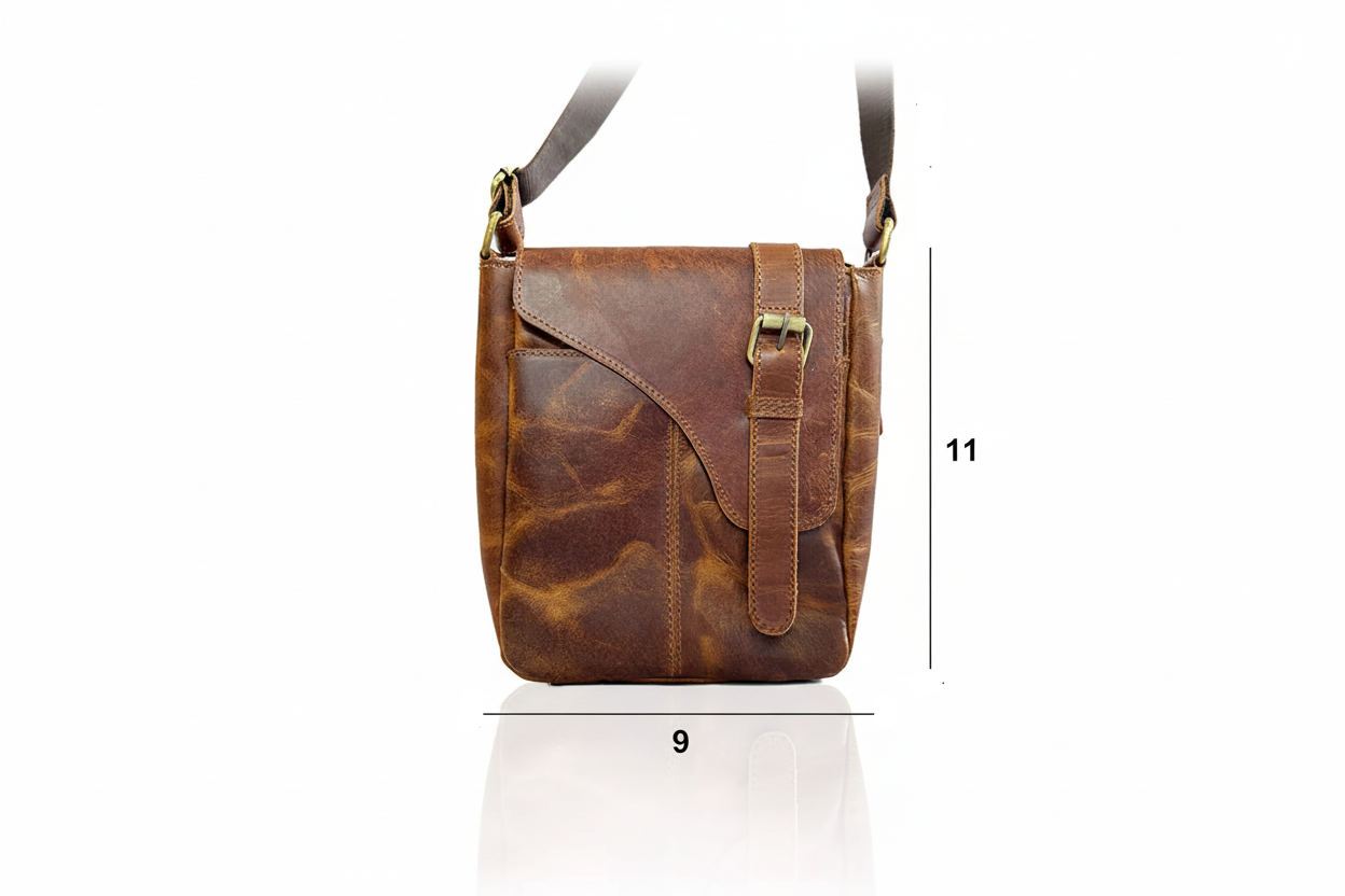 Craftshades Genuine Buffalo Leather Crossbody (Light Brown)