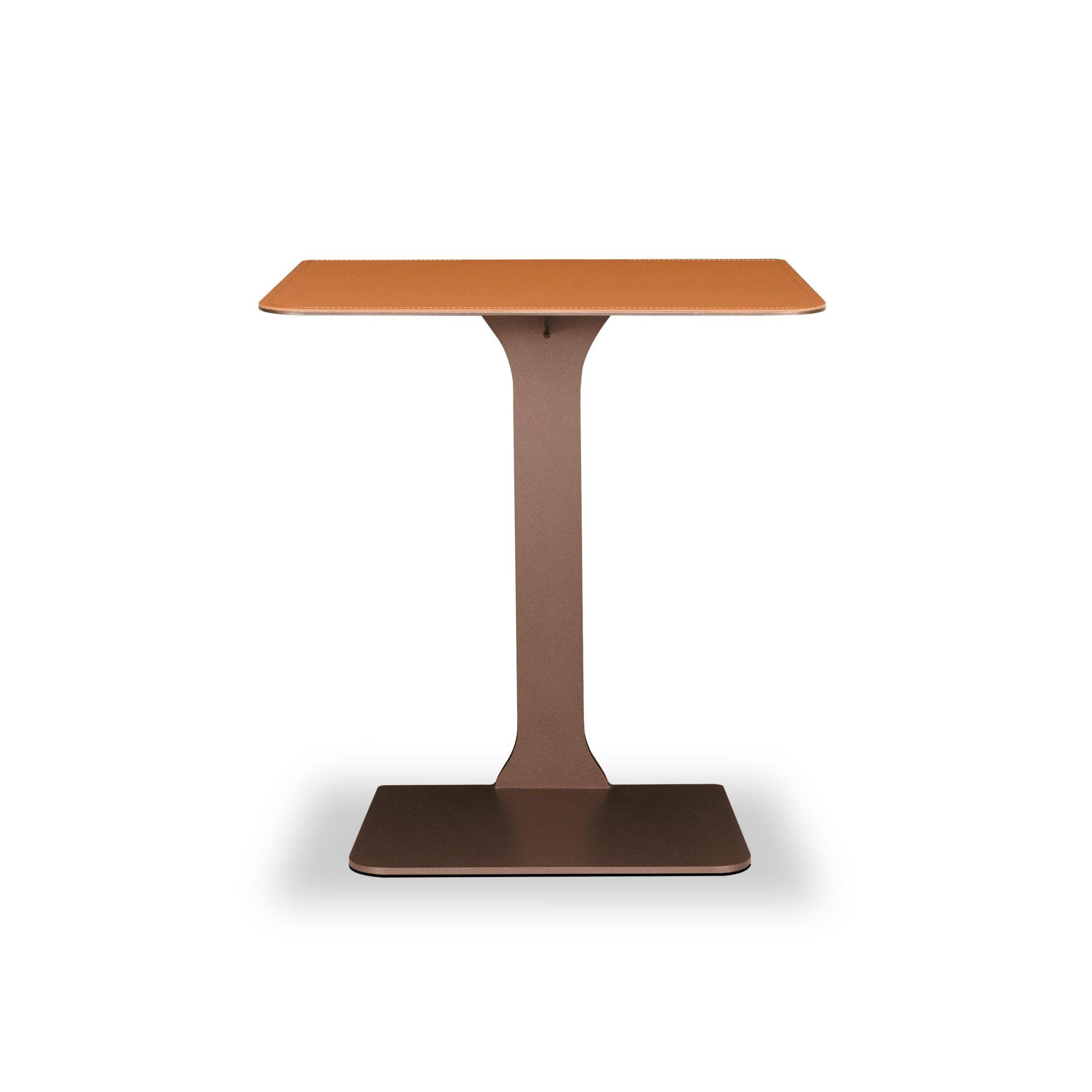 Garett Brown-Grey Leather Side &amp; End Table