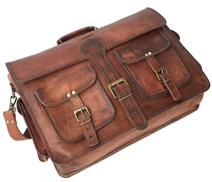 Craftshades Double Pocket Goat Leather Office Bag