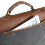 Craftshades 11x15 Canvas & Genuine Goat Leather Laptop Bag