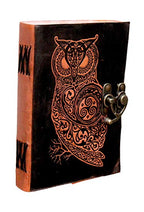 Craftshades – Metal Lock Orange Owl Design 7″5 Handcrafted Leather Journal/Diary 200 page | 100% Genuine Leather