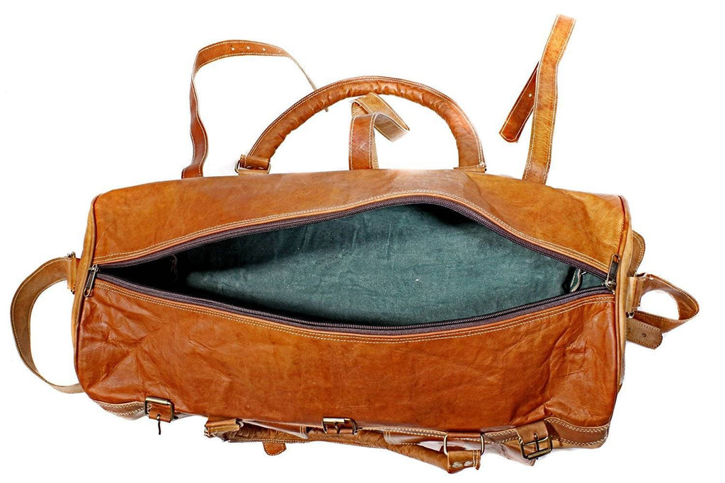 Craftshades – Multiple Pockets 24 Inch Handcrafted Leather Duffle Bag | 100% Genuine Leather