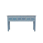 Bone Inlay 3-Drawer Console – Fish Scale Blue