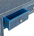 Bone Inlay 3-Drawer Console – Fish Scale Blue