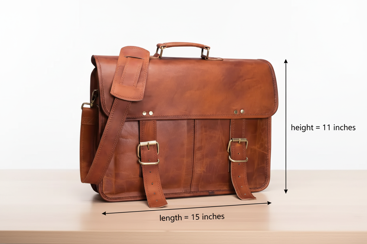 Craftshades Double Strip Handcrafted Goat Leather Messenger Bag – Brown