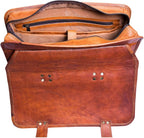 Craftshades Double Strip Handcrafted Goat Leather Messenger Bag – Brown