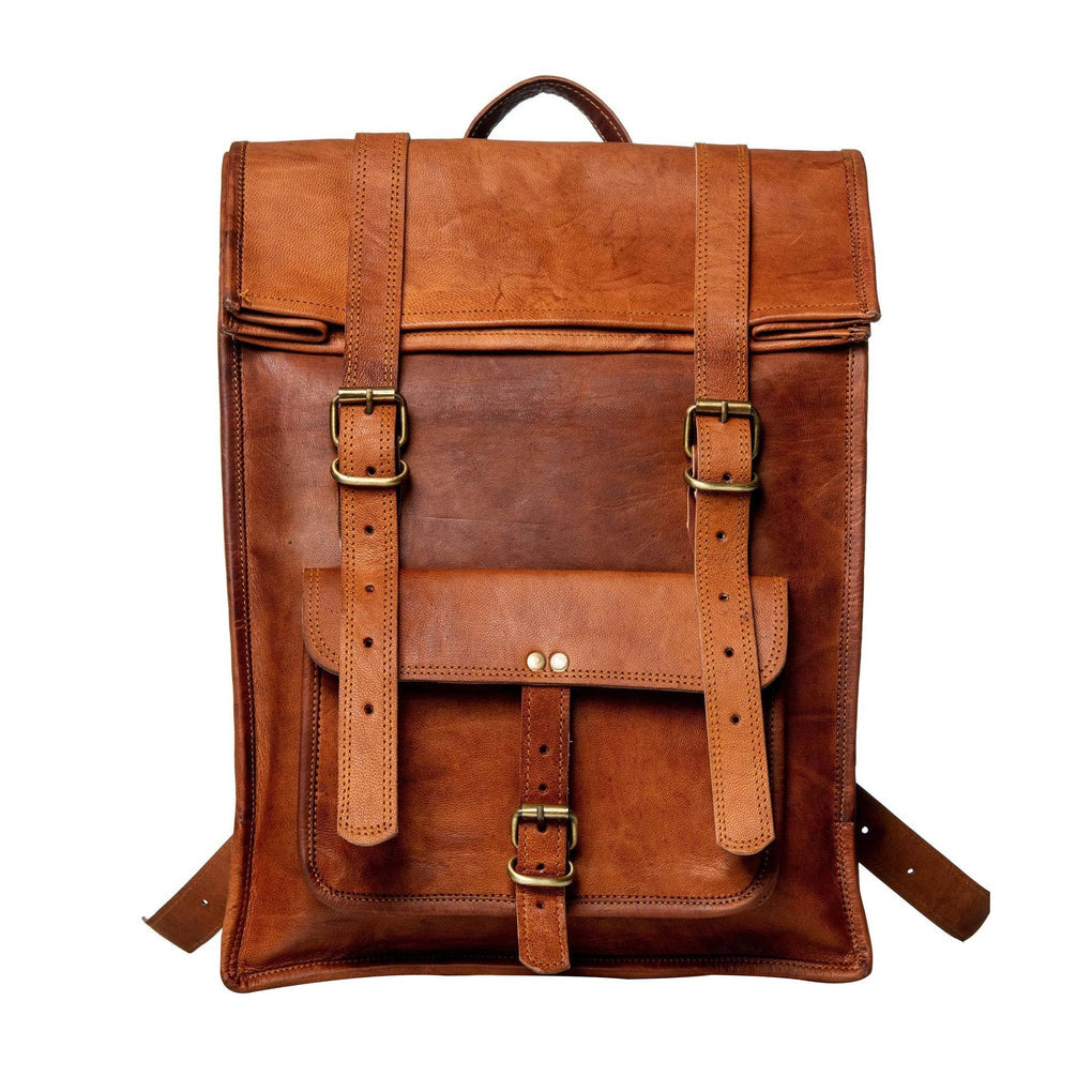 Craftshades – Multiple Pockets 12*16 Inch Handcrafted Goat Leather Roll Bag | 100% Genuine Leather